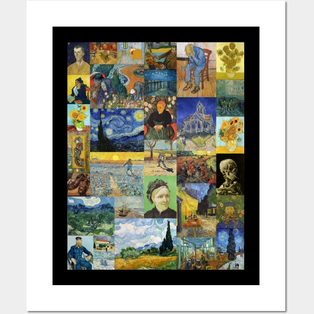 Vincent van Gogh - Artwork Collage Wall Art by phneep